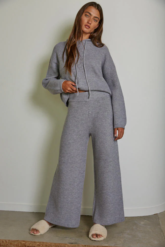 All I Need Hoodie Pullover and Pants Set in Light Grey - Directfux