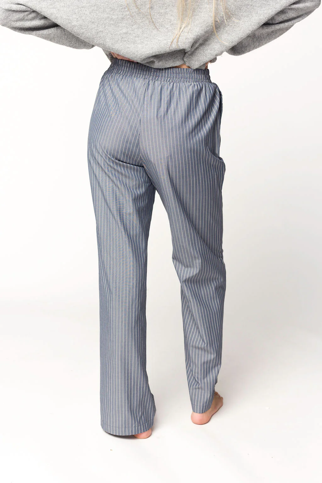 Michelle Striped Pajama Style Pants in Midnight - Directfux
