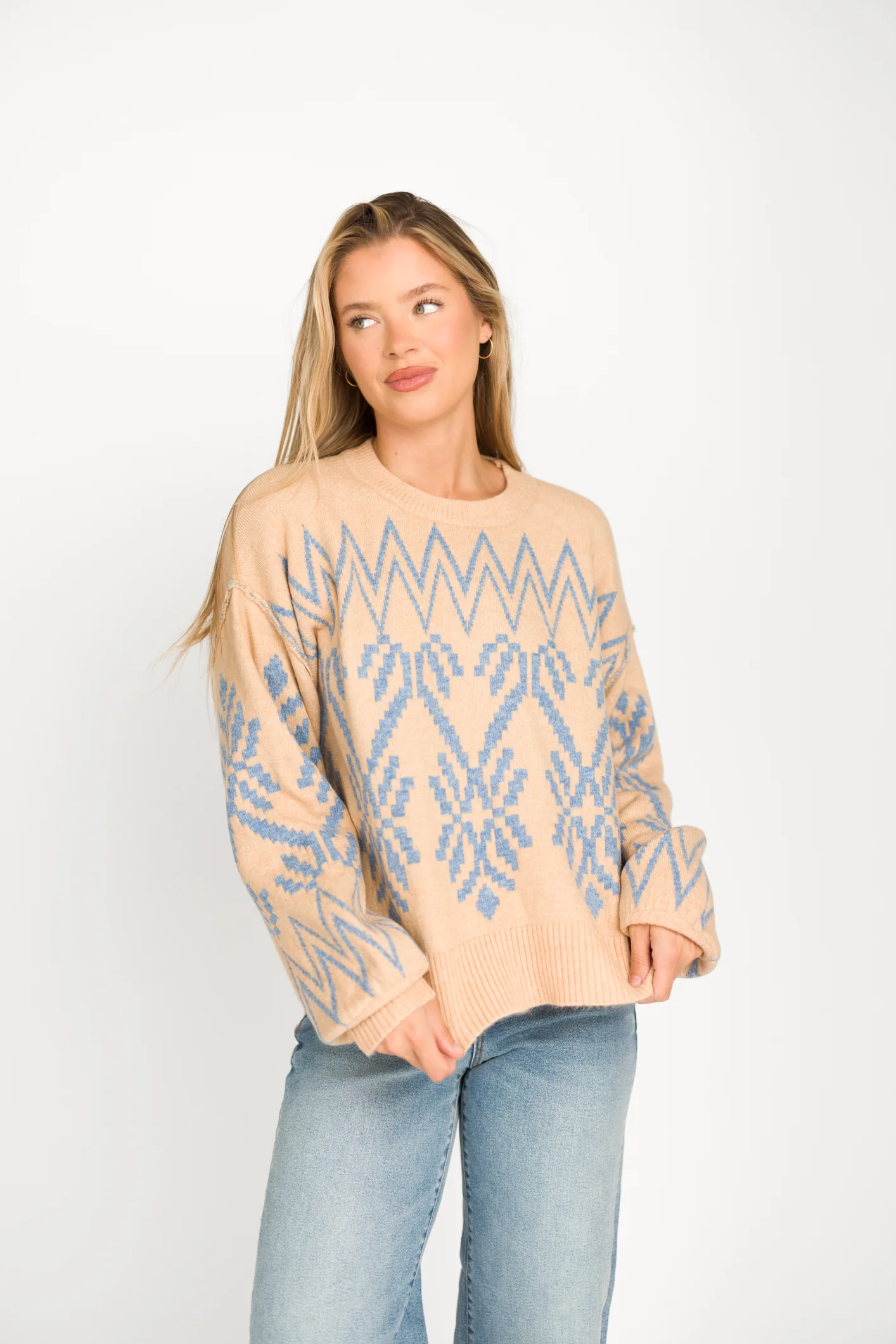 Nicole Alpine Knit Sweater in Coconut Milk - Directfux