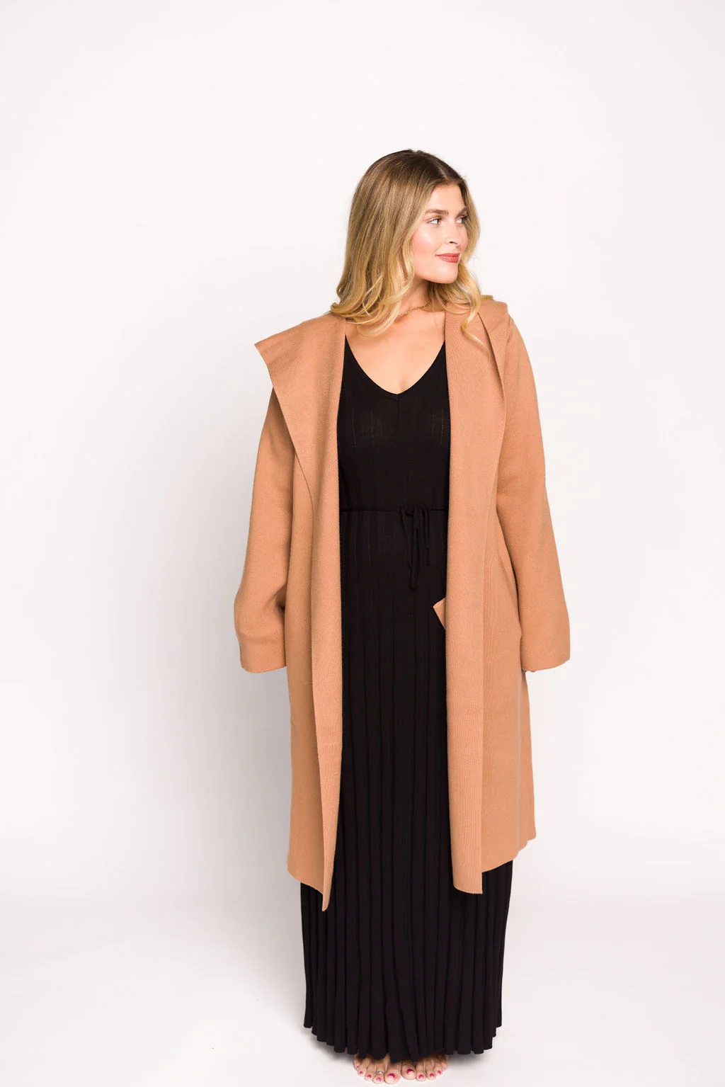 Hayes Hooded Coatigan in Macchiato - Directfux