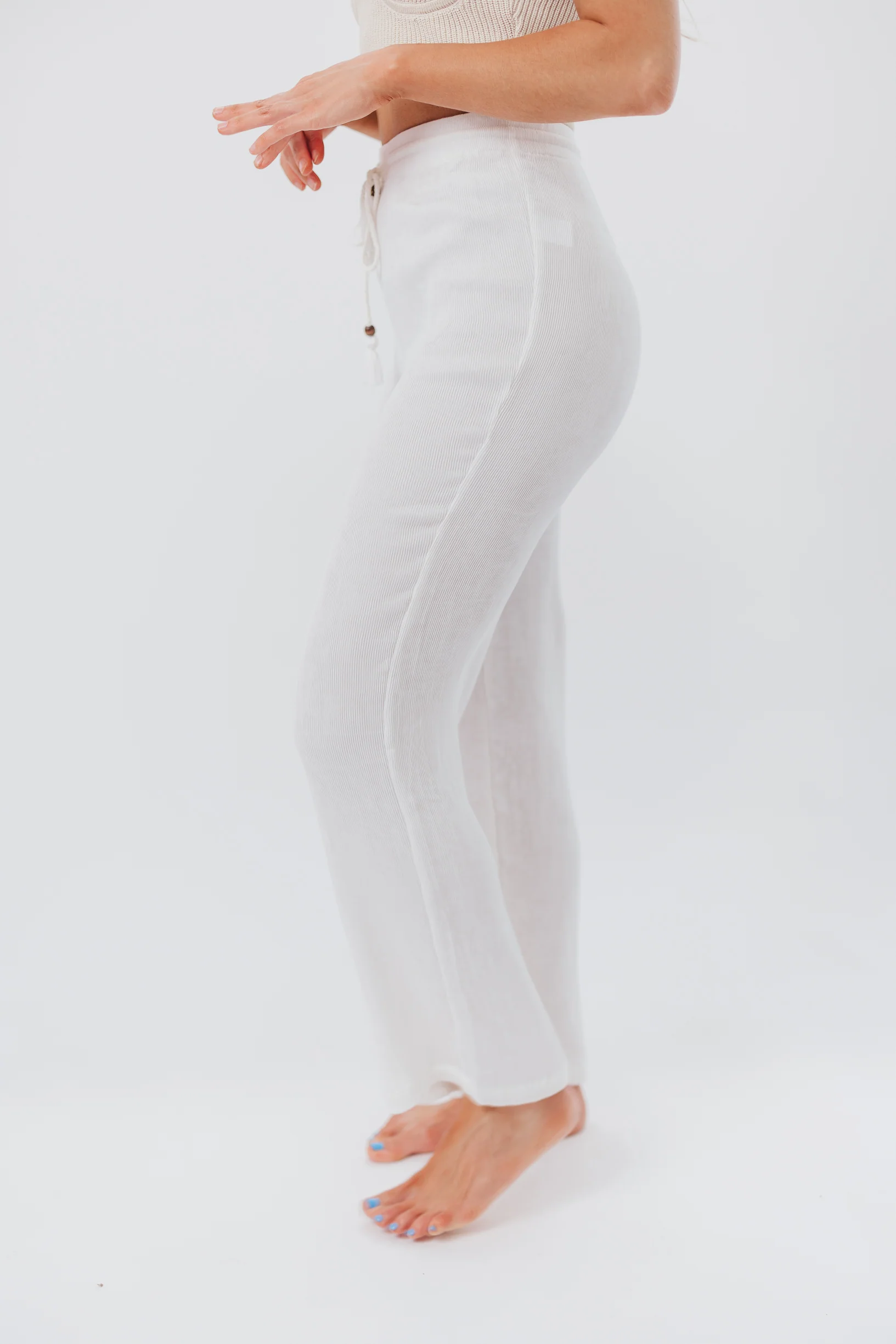 Stacy Knit Pants in White - Directfux